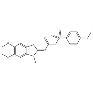 (E)-N-(5,6-dimethoxy-3-methylbenzo[d]thiazol-2(3H)-ylidene)-2-((4-methoxyphenyl)sulfonyl)acetamide结构式