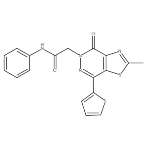 2-(2-methyl-4-oxo-7-(thiophen-2-yl)thiazolo[4,5-d]pyridazin-5(4H)-yl)-N-phenylacetamide Structure
