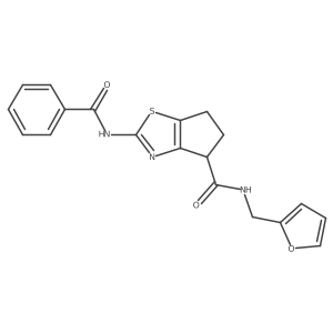 2-benzamido-N-(furan-2-ylmethyl)-5,6-dihydro-4H-cyclopenta[d]thiazole-4-carboxamide Structure
