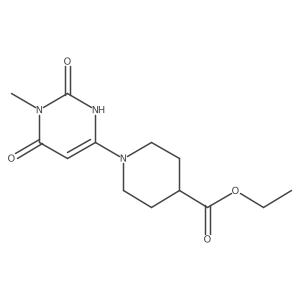 Ethyl 1-(1-methyl-2,6-dioxo-1,2,3,6-tetrahydropyrimidin-4-yl)piperidine-4-carboxylate结构式