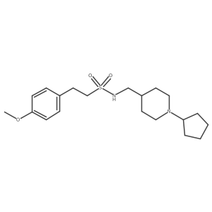 N-[(1-cyclopentylpiperidin-4-yl)methyl]-2-(4-methoxyphenyl)ethane-1-sulfonamide结构式