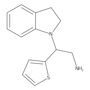 2-(2,3-dihydro-1H-indol-1-yl)-2-(thiophen-2-yl)ethan-1-amine结构式
