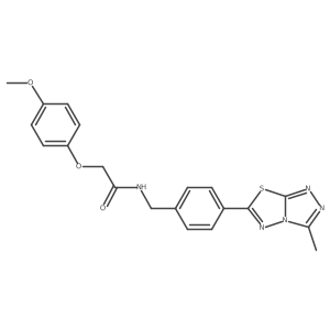 2-(4-methoxyphenoxy)-N-[[4-(3-methyl-[1,2,4]triazolo[3,4-b][1,3,4]thiadiazol-6-yl)phenyl]methyl]acetamide结构式