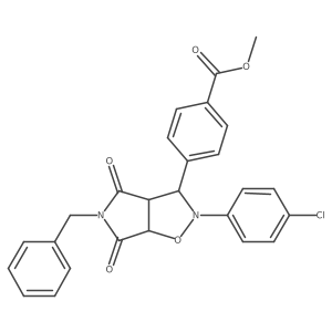 methyl 4-[5-benzyl-2-(4-chlorophenyl)-4,6-dioxo-hexahydro-2H-pyrrolo[3,4-d][1,2]oxazol-3-yl]benzoate结构式
