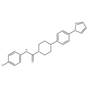 4-(6-(1H-pyrazol-1-yl)pyridazin-3-yl)-N-(4-fluorophenyl)piperazine-1-carboxamide结构式