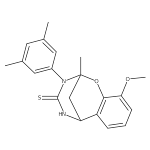 3-(3,5-dimethylphenyl)-10-methoxy-2-methyl-5,6-dihydro-2H-2,6-methanobenzo[g][1,3,5]oxadiazocine-4(3H)-thione结构式