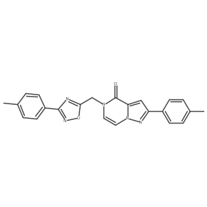 2-(4-methylphenyl)-5-{[3-(4-methylphenyl)-1,2,4-oxadiazol-5-yl]methyl}-4H,5H-pyrazolo[1,5-a]pyrazin-4-one Structure