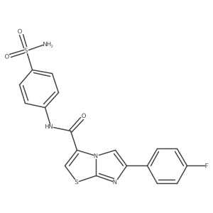 6-(4-fluorophenyl)-N-(4-sulfamoylphenyl)imidazo[2,1-b]thiazole-3-carboxamide结构式