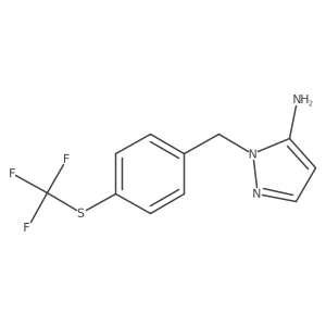 1-({4-[(trifluoromethyl)sulfanyl]phenyl}methyl)-1H-pyrazol-5-amine Structure