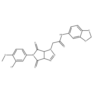 N-(1,3-benzodioxol-5-yl)-2-[5-(3-chloro-4-methoxyphenyl)-4,6-dioxo-4,5,6,6a-tetrahydropyrrolo[3,4-d][1,2,3]triazol-1(3aH)-yl]acetamide Structure
