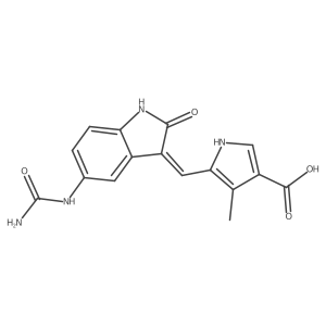 5-{[(3Z)-5-(carbamoylamino)-2-oxo-2,3-dihydro-1H-indol-3-ylidene]methyl}-4-methyl-1H-pyrrole-3-carboxylic acid结构式