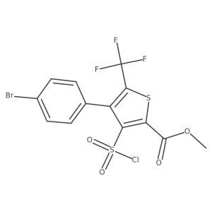 4-(4-Bromo-phenyl)-3-chlorosulfonyl-5-trifluoromethyl-thiophene-2-carboxylic acid methyl ester Structure