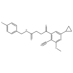 {[(4-Fluorophenyl)methyl]carbamoyl}methyl 3-cyano-6-cyclopropyl-2-(methylsulfanyl)pyridine-4-carboxylate结构式