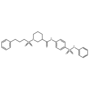 N-[4-[(Phenylamino)sulfonyl]phenyl]-1-[(3-phenylpropyl)sulfonyl]-3-piperidinecarboxamide结构式
