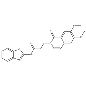 COc1cc2ncn(CCC(=O)Nc3nc4ccccc4s3)c(=O)c2cc1OC结构式