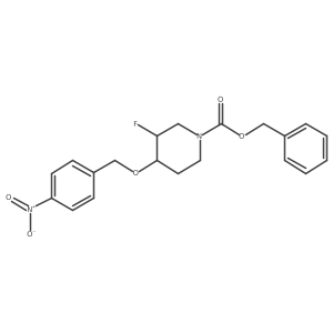 Benzyl trans-3-fluoro-4-[(4-nitrobenzyl)oxy]piperidine-1-carboxylate结构式