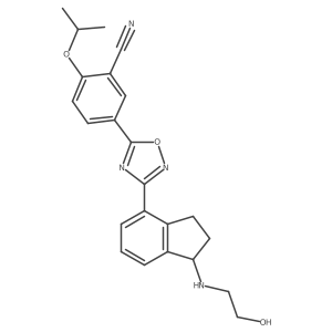 5-[3-[(1S)-1-(2-hydroxyethylamino)-2,3-dihydro-1H-inden-4-yl]-1,2,4-oxadiazol-5-yl]-2-propan-2-yloxybenzonitrile结构式