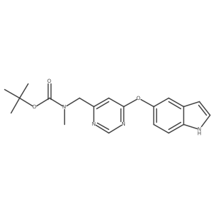 Carbamic acid, N-[[6-(1H-indol-5-yloxy)-4-pyrimidinyl]methyl]-N-methyl-, 1,1-dimethylethyl ester结构式