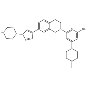 4-[3,4-Dihydro-7-[1-(4-piperidinyl)-1h-pyrazol-4-yl]-2(1h)-isoquinolinyl]-6-(4-methyl-1-piperazinyl)-2-pyrimidinamine结构式