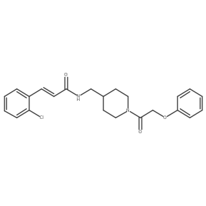 (E)-3-(2-chlorophenyl)-N-((1-(2-phenoxyacetyl)piperidin-4-yl)methyl)acrylamide结构式