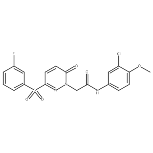 N-(3-chloro-4-methoxyphenyl)-2-(3-((3-fluorophenyl)sulfonyl)-6-oxopyridazin-1(6H)-yl)acetamide结构式