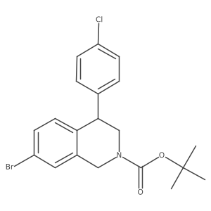 Tert-butyl 7-bromo-4-(4-chlorophenyl)-1,2,3,4-tetrahydroisoquinoline-2-carboxylate结构式