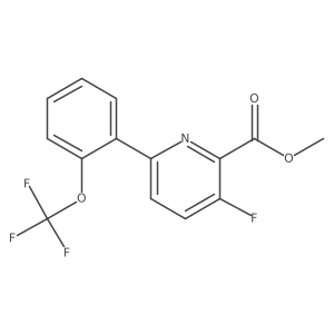 2-Pyridinecarboxylic acid, 3-fluoro-6-[2-(trifluoromethoxy)phenyl]-, methyl ester结构式
