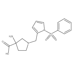 3-amino-1-((1-(phenylsulfonyl)-1H-pyrrol-2-yl)methyl)pyrrolidine-3-carboxylic acid Structure