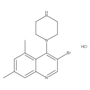 3-Bromo-5,7-dimethyl-4-(piperazin-1-yl)quinoline hydrochloride结构式