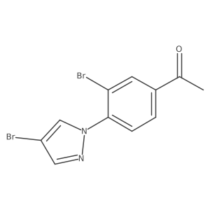 1-[3-bromo-4-(4-bromo-1H-pyrazol-1-yl)phenyl]ethan-1-one结构式