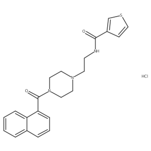 N-(2-(4-(1-naphthoyl)piperazin-1-yl)ethyl)thiophene-3-carboxamide hydrochloride结构式