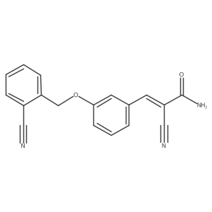 (2Z)-2-cyano-3-{3-[(2-cyanophenyl)methoxy]phenyl}prop-2-enamide Structure