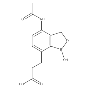 4-(Acetylamino)-1,3-dihydro-1-hydroxy-2,1-benzoxaborole-7-propanoic acid结构式