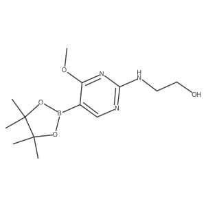 2-[[4-methoxy-5-(4,4,5,5-tetramethyl-1,3,2-dioxaborolan-2-yl)-2-pyrimidinyl]amino]Ethanol结构式
