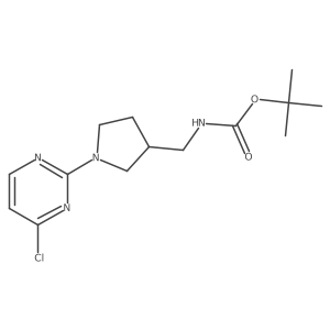 Tert-butyl ((1-(4-chloropyrimidin-2-yl)pyrrolidin-3-yl)methyl)carbamate结构式