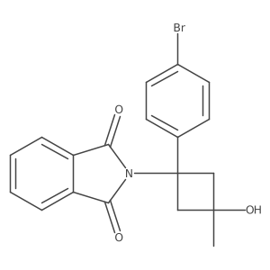 2-((1R,3R)-1-(4-bromophenyl)-3-hydroxy-3-methylcyclobutyl)isoindoline-1,3-dione结构式