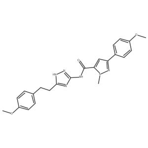 3-(4-methoxyphenyl)-N-{3-[2-(4-methoxyphenyl)ethyl]-1H-1,2,4-triazol-5-yl}-1-methyl-1H-pyrazole-5-carboxamide Structure