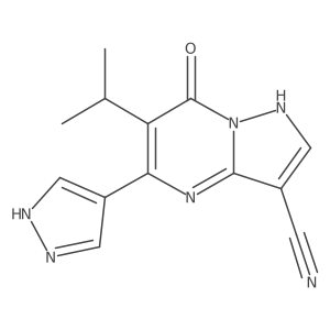 4,7-Dihydro-6-(1-methylethyl)-7-oxo-5-(1H-pyrazol-4-yl)pyrazolo[1,5-a]pyrimidine-3-carbonitrile结构式