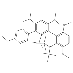 Di-tert-butyl(2',4',6'-triisopropyl-3,4'',6-trimethoxy-[1,1':3',1''-terphenyl]-2-yl)phosphine结构式