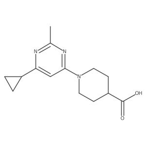 1-(6-Cyclopropyl-2-methylpyrimidin-4-yl)piperidine-4-carboxylic acid Structure