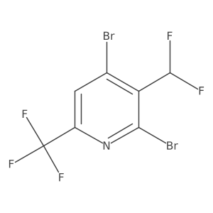 2,4-Dibromo-3-(difluoromethyl)-6-(trifluoromethyl)pyridine结构式