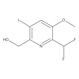 2-(Difluoromethyl)-5-iodo-3-methoxypyridine-6-methanol Structure