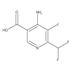 4-Amino-6-(difluoromethyl)-5-iodonicotinic acid结构式