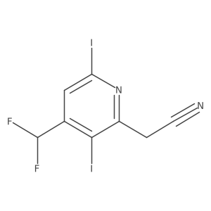 2-(4-(Difluoromethyl)-3,6-diiodopyridin-2-yl)acetonitrile结构式