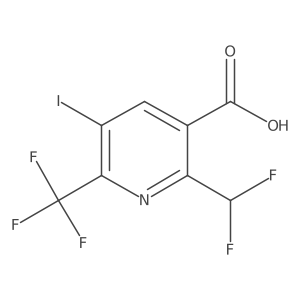 2-(Difluoromethyl)-5-iodo-6-(trifluoromethyl)pyridine-3-carboxylic acid结构式