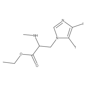 ethyl 3-(4,5-diiodo-1H-imidazol-1-yl)-2-(methylamino)propanoate结构式