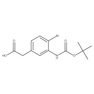2-(4-Bromo-3-{[(tert-butoxy)carbonyl]amino}phenyl)acetic acid结构式