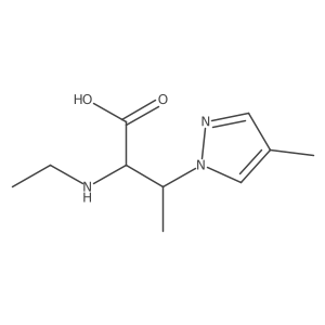 2-(ethylamino)-3-(4-methyl-1H-pyrazol-1-yl)butanoic acid结构式