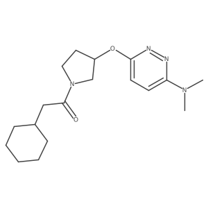 2-Cyclohexyl-1-(3-((6-(dimethylamino)pyridazin-3-yl)oxy)pyrrolidin-1-yl)ethanone Structure