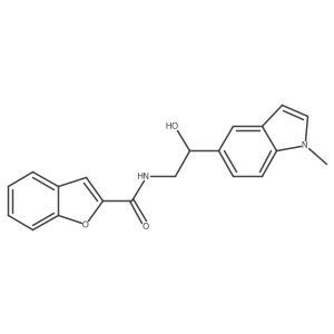 N-(2-hydroxy-2-(1-methyl-1H-indol-5-yl)ethyl)benzofuran-2-carboxamide结构式